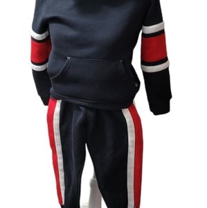Boys sweat suit size 6/7 Cheetah brand black, red and white